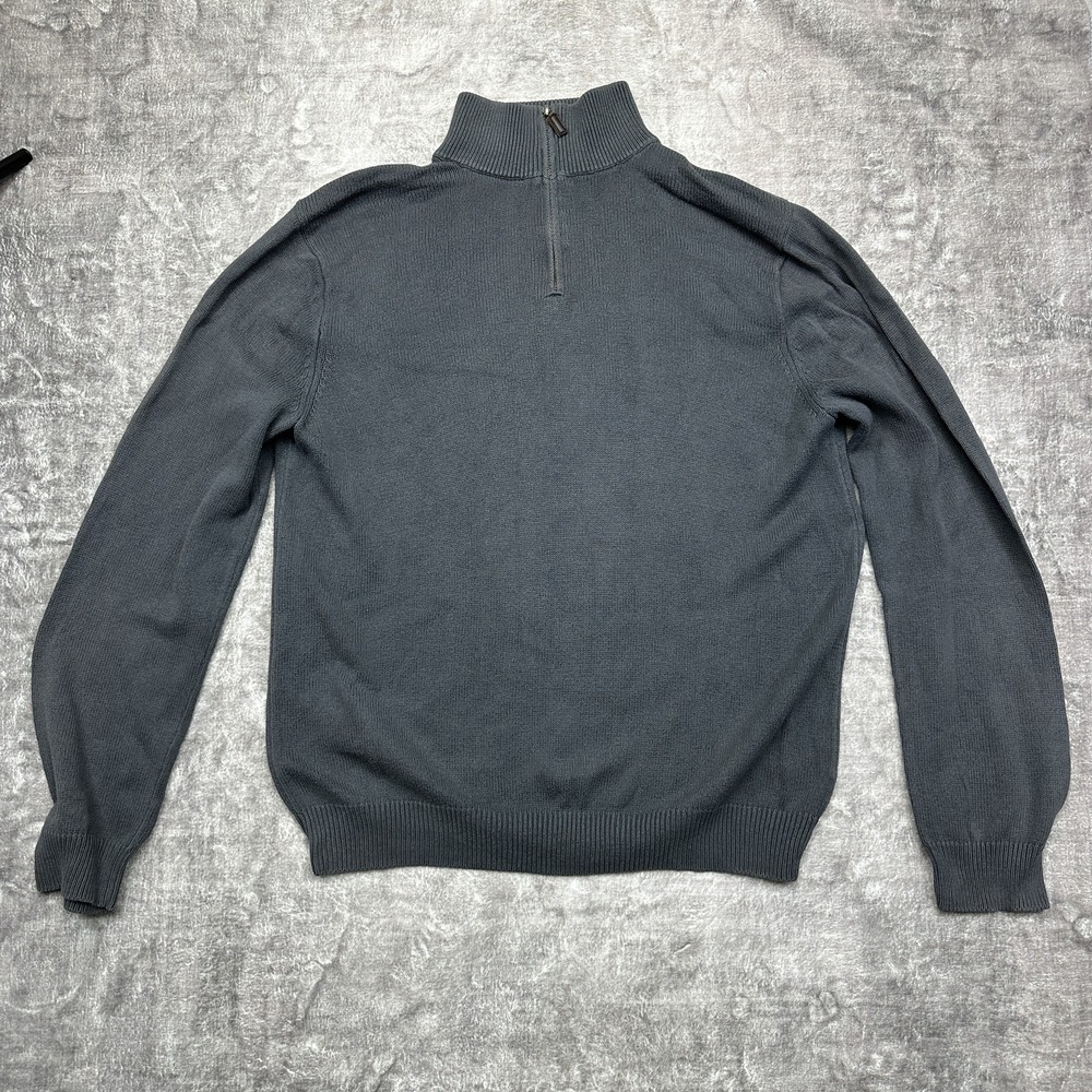 J Crew Sweater Mens XLT Gray Half Zip Cotton Cashmere Pullover Tall Knit Classic